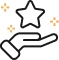 Étoile dans la Main : Récompense, Qualité et Service Premium Main ouverte tenant une étoile lumineuse et scintillante, symbolisant l'excellence, la récompense ou un service premium.